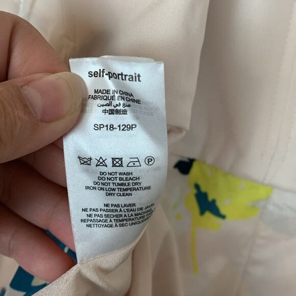 Self Portrait women's size 4 small asymmetrical pink floral top revolve new - Picture 13 of 15